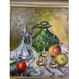 D W LLOYD '77 oil on board - still life, signed, 36 x 31 cms