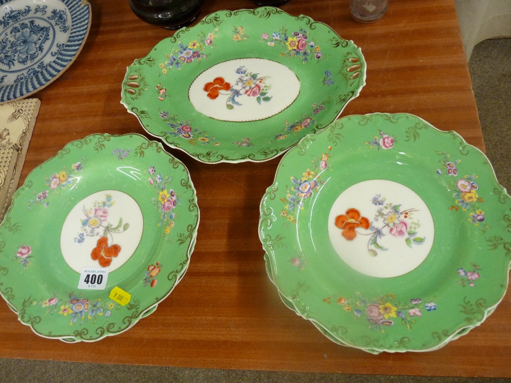 Set of five early Victorian decorative plates