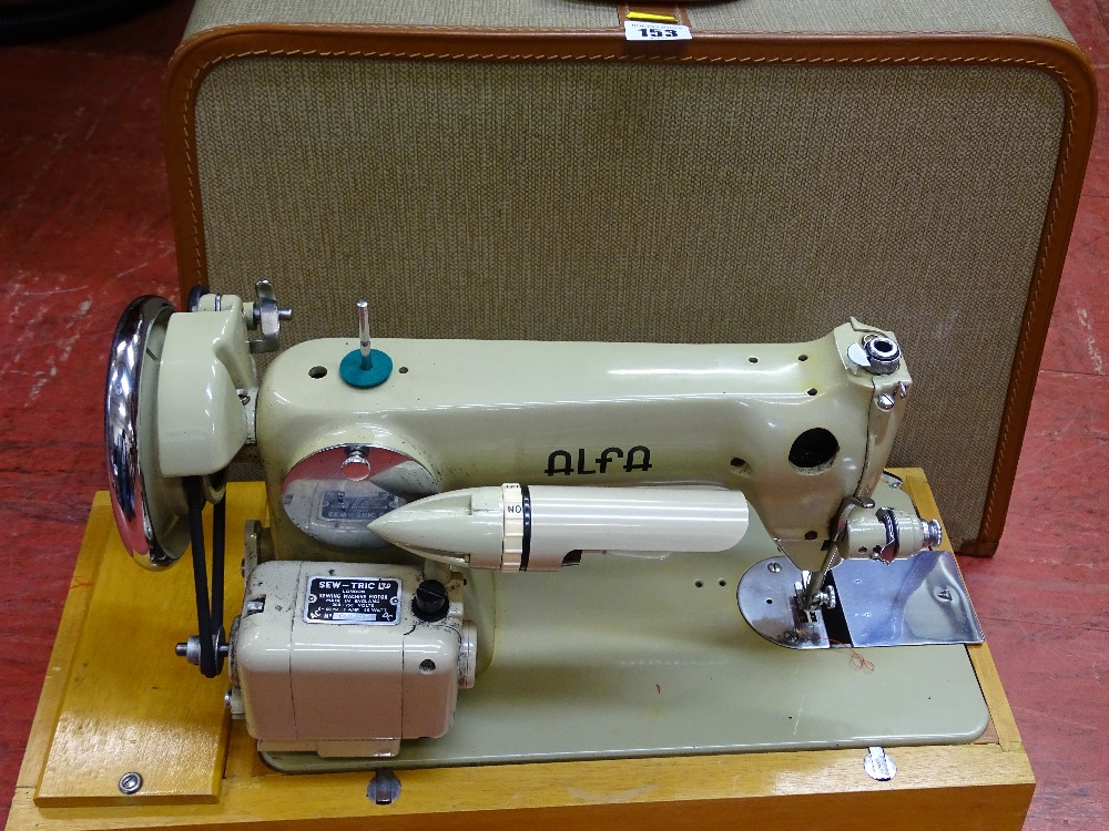 Cased vintage Alfa sewing machine