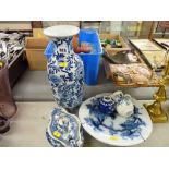 Quantity of blue and white decorative china