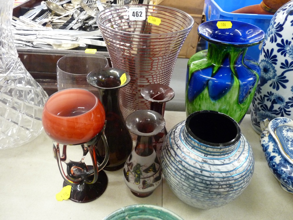 Collection of art glass vases