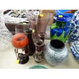 Collection of art glass vases