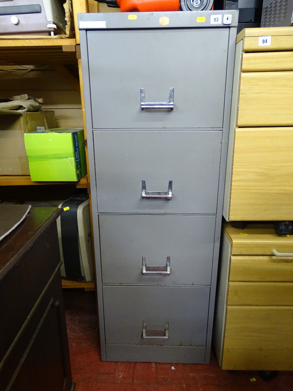 Four drawer metal filing cabinet