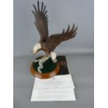 1987 Franklin Mint model titled 'American Majesty' standing on a circular wooden base