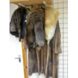 Lady's fur coat, fur jacket and stole and another stole