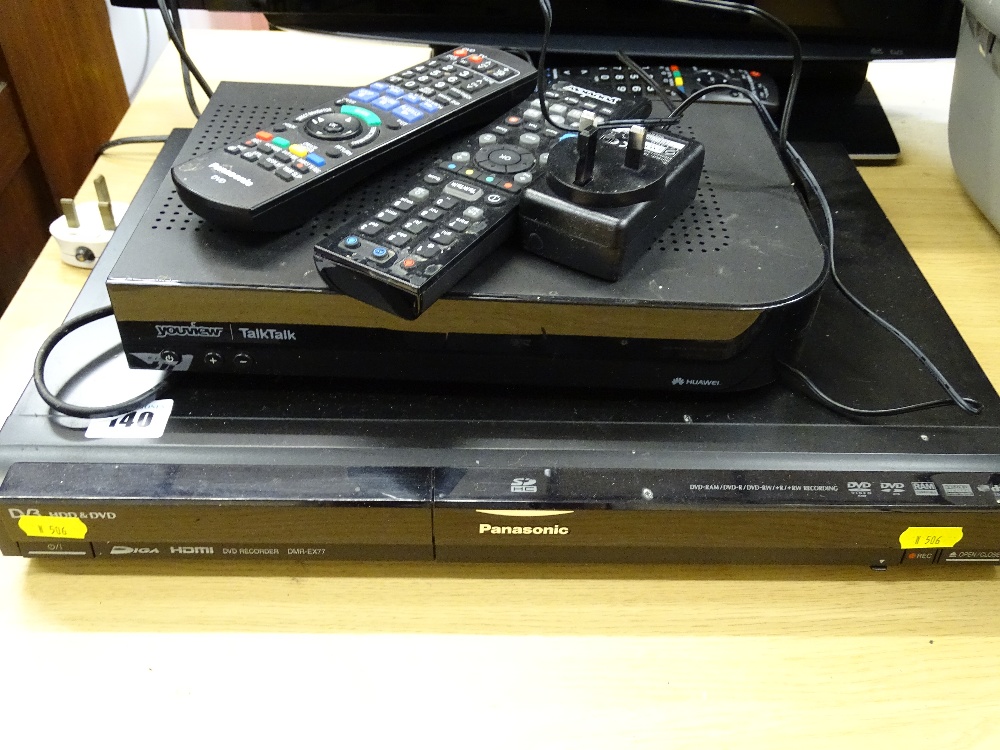 Panasonic HDD & DVD recorder, model no. DMR-EX77 and a You View Huawei digital TV box E/T