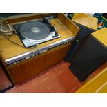 HMV hifi stereo with a Garrard SP25 MkIV turntable and pair of speakers E/T