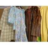 Lady's vintage fur coat and three various outfits