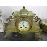 French onyx and gilt metal mantel clock