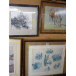 NEIL CAWTHORNE limited edition signed print - race horses and two other prints