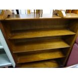 Stag style mahogany open bookcase with adjustable shelves