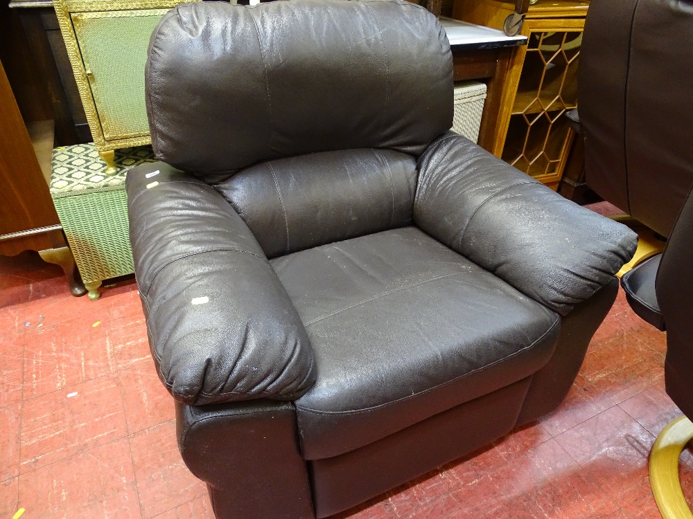 Modern leather effect recliner armchair