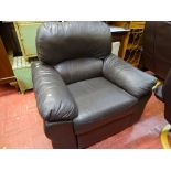 Modern leather effect recliner armchair