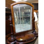 Victorian mahogany swing dressing mirror