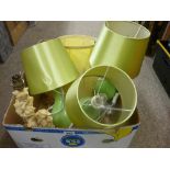 Box of table lamps and shades