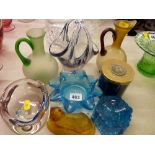 Mixed collection of glassware including a cat shaped mould