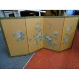 Four fold Oriental hanging painted screen