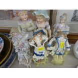 Collection of bisque porcelain figurines