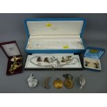 Lady's and gent's jewellery to include sterling silver cufflinks, silver motherhood medallions etc