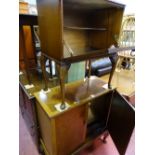 Reproduction burr walnut entertainment cabinet and a reproduction mahogany drinks cabinet with