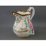 Victorian hand painted jug presented to Mrs Jane Bates, 1862