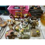 Quantity of decorative animals and other figurines etc