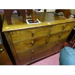 Vintage oak chest of four small over two long drawers