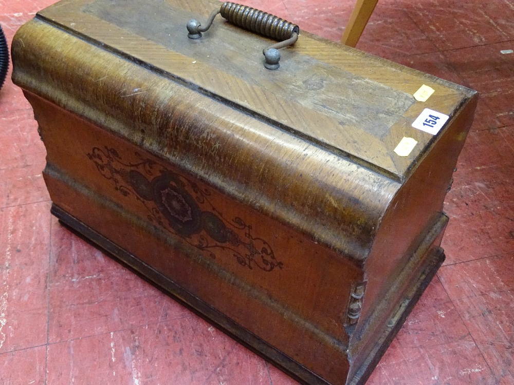 Wooden cased vintage sewing machine