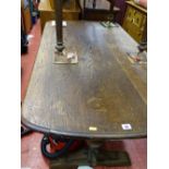 Vintage oak refectory table on bulbous supports