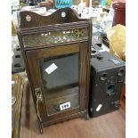 A galleried smoker's cabinet & an early twentieth century box camera Condition reports are