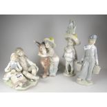 Four various Lladro figures Condition reports are provided on request by email only for this type of