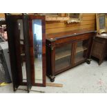 An antique rosewood galleried chiffonier with mirror top and brass fittings, 125cms wide Condition