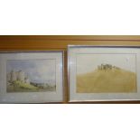 Framed twentieth century watercolour inscribed 'Kidwelly Castle, Wales' together with a framed