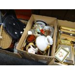 Three boxes of mixed items including pictures, prints, ornaments & household items Condition reports