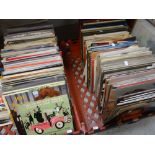 A collection of late twentieth century vinyl records including LPs & singles, mainly easy