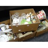 Four boxes of mixed china, glassware, games ETC Condition reports are provided on request by email