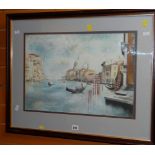 Framed pastel study of Grand Canal, Venice, 38 x 53cms Condition reports are provided on request