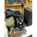 Parcel of interesting collectables including Eddie Bauer aviation-type leather coat, a good