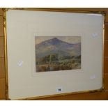 JOHN SOWDEN watercolour - entitled verso 'Heathery Hills, Borrowdale', signed & dated 1905, 18 x