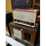 A Ekco red radio & an earlier vintage radio Condition reports are provided on request by email