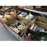 Nine boxes of household items including glassware, EPNS, pottery ETC Condition reports are