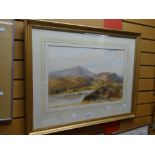 CHARLES T FOX watercolour - lake with cattle watering, signed, 35 x 52cms Condition reports are