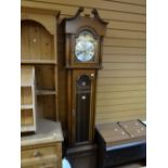 A reproduction weight driven pendulum grandfather clock, 206cms high Condition reports are