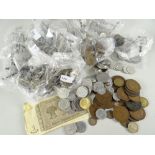 A quantity of bagged & assorted pre-decimal coinage Condition reports are provided on request by