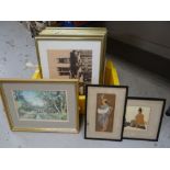 A tub of framed pictures Condition reports are provided on request by email only for this type of