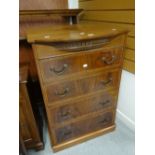 A good quality inlaid mahogany four-drawer chest, 104cms high Condition reports are provided on