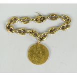 A Leopold II of Austria gold coin dated 1836 with believed gold bracelet Condition reports are