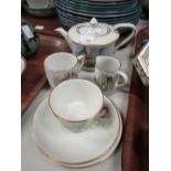 A Grimwades Beatrix Pottery nursery teaset comprising pair of cups & saucers, teacup & milk jug
