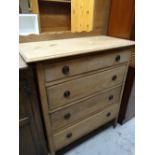 A vintage rail-back chest of four long drawers Condition reports are provided on request by email