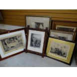 A parcel of framed antique paintings & prints Condition reports are provided on request by email